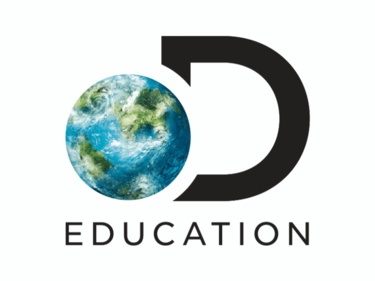 Discovery Education Logo that include earth in graphic